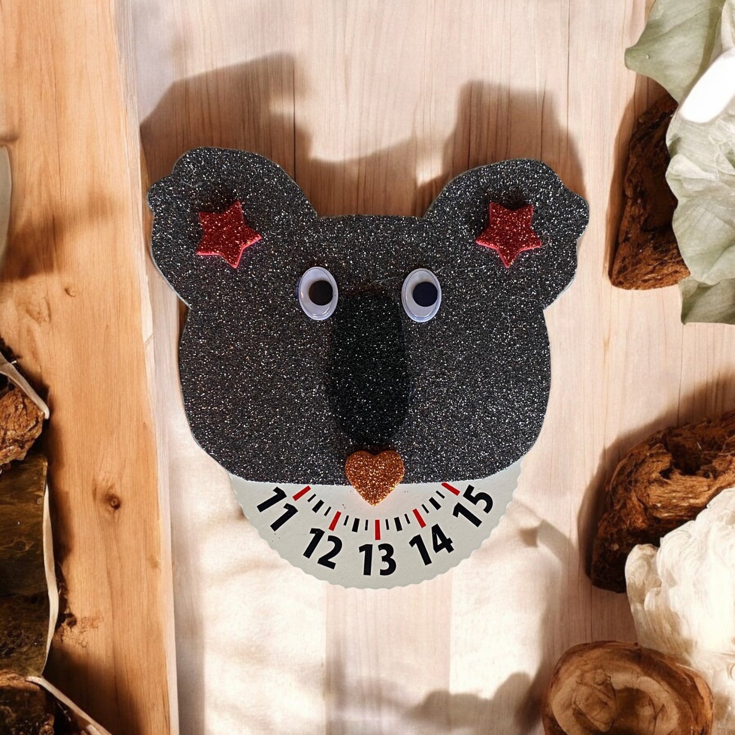 Disco orario a forma di koala simpatico, personalizzabile.