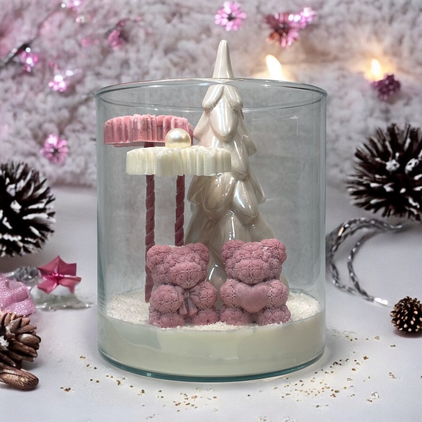 Composizione Natalizia In Vaso Di Vetro