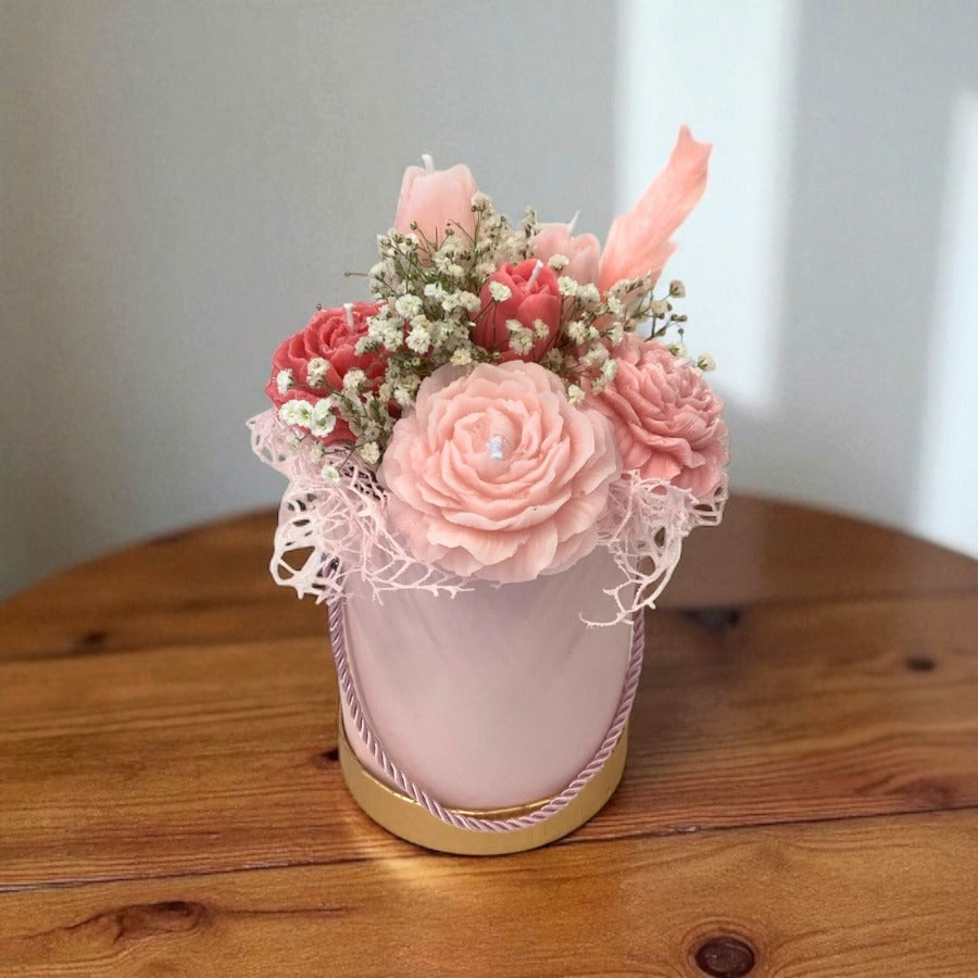 Bouquet con fiori di cera di soia