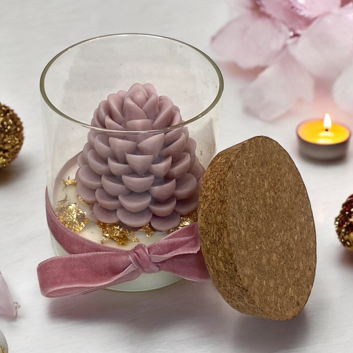 Bicchiere Con Candela Artistica