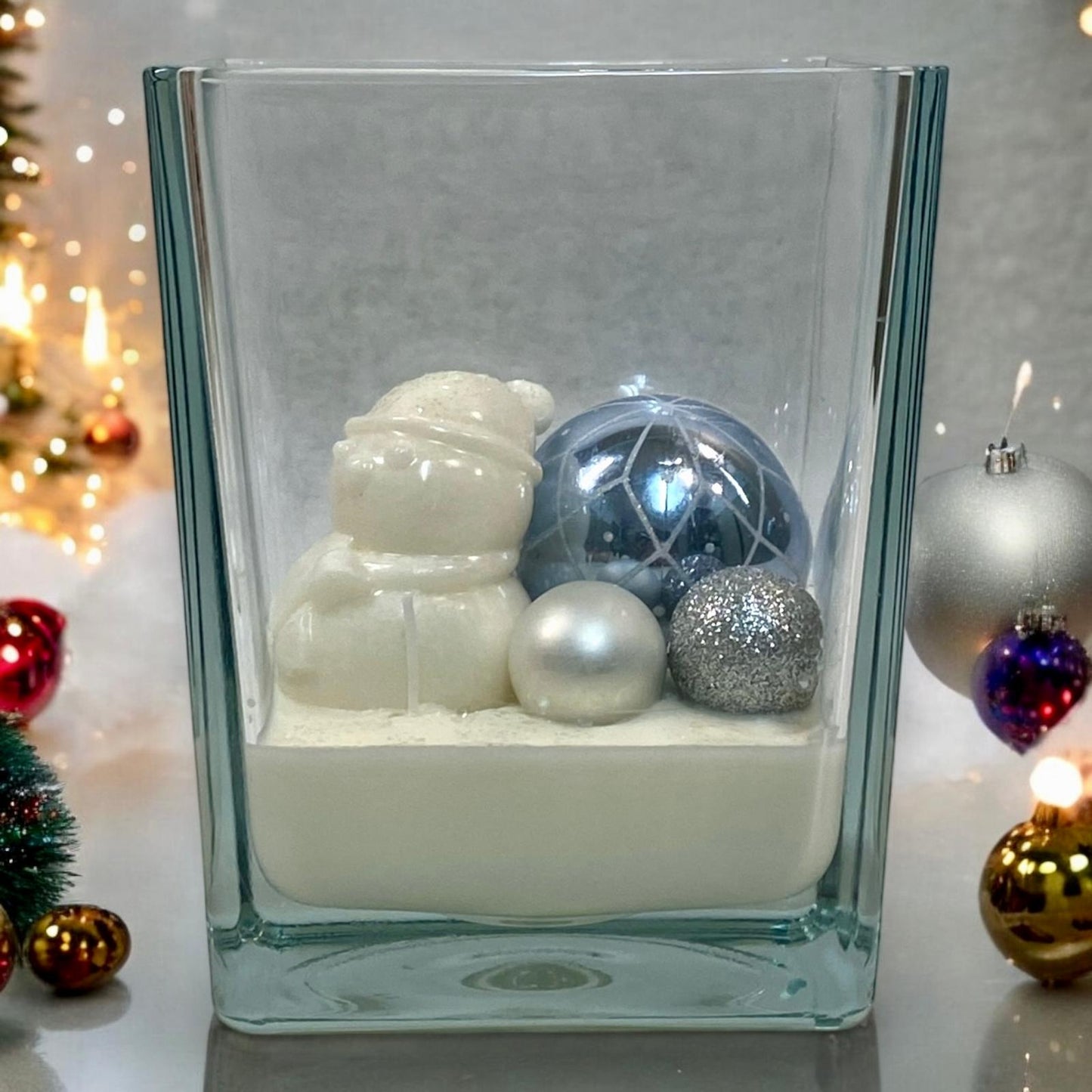Composizione Natalizia In Vaso DI Vetro