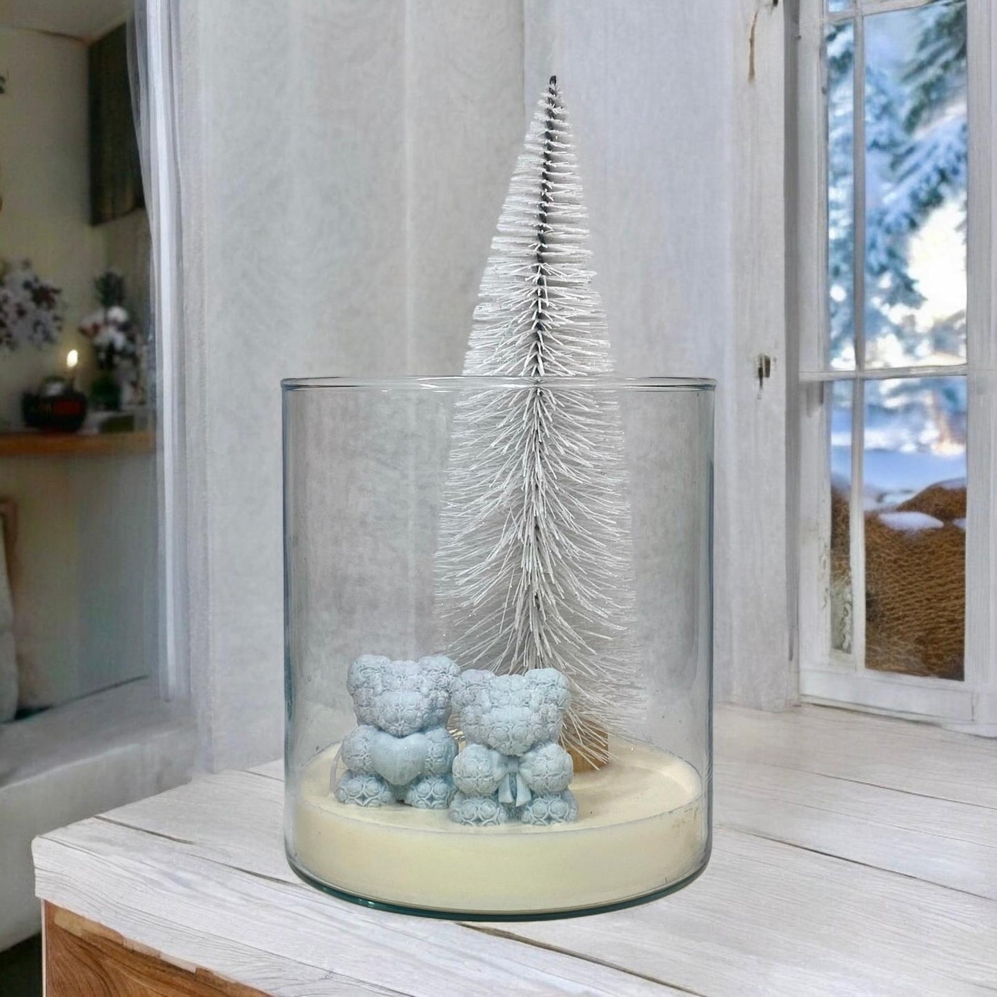 Composizione Natalizia In Vaso Di Vetro