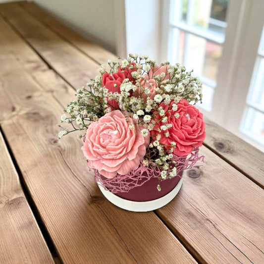 Bouquet con fiori di cera di soia
