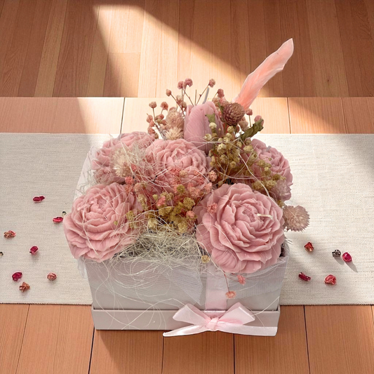 Bouquet con fiori di cera di soia