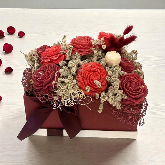 Bouquet con fiori di cera di soia