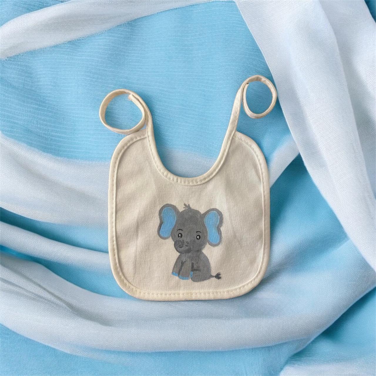 Bavaglino per neonati, dipinto a mano e personalizzabile.